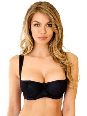 Rosme Women's Balconette Bra with Push Up Effect – Plus Size Sexy Lace